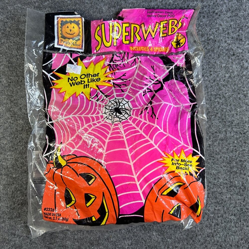 Vintage‎ NOS Rubies Spider Web  Halloween Indoor/Outdoor Decoration USA